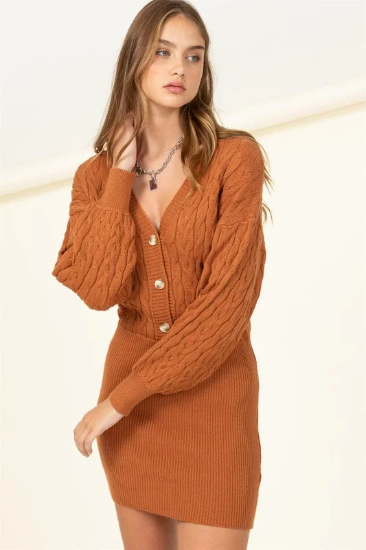 Choose Chic Cable-Knit Mini Dress Comfortable Boho Mini Dress
