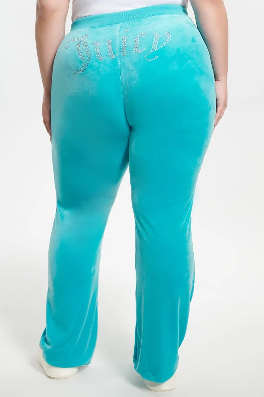 Plus-Size OG Big Bling Velour Track Pants Classic Cropped Pants