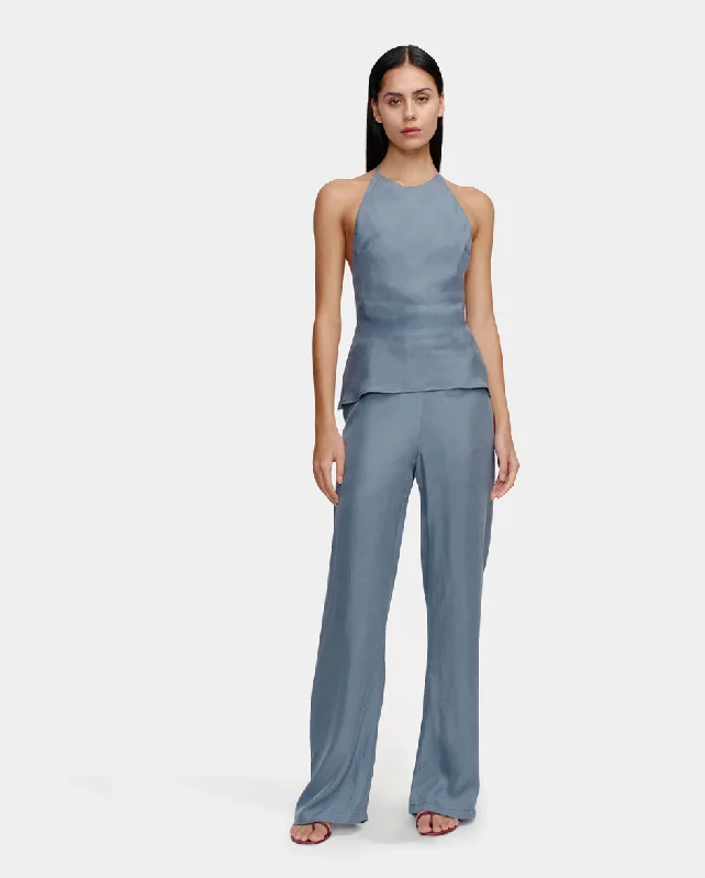 Lou Lou Pant Steel Blue Wide-Legged Palazzos