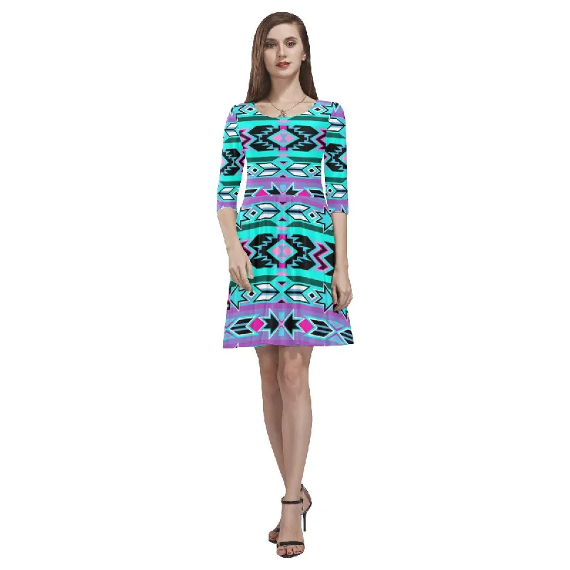 Northeast Journey Tethys Half-Sleeve Skater Dress Turtleneck Neckline Stylish