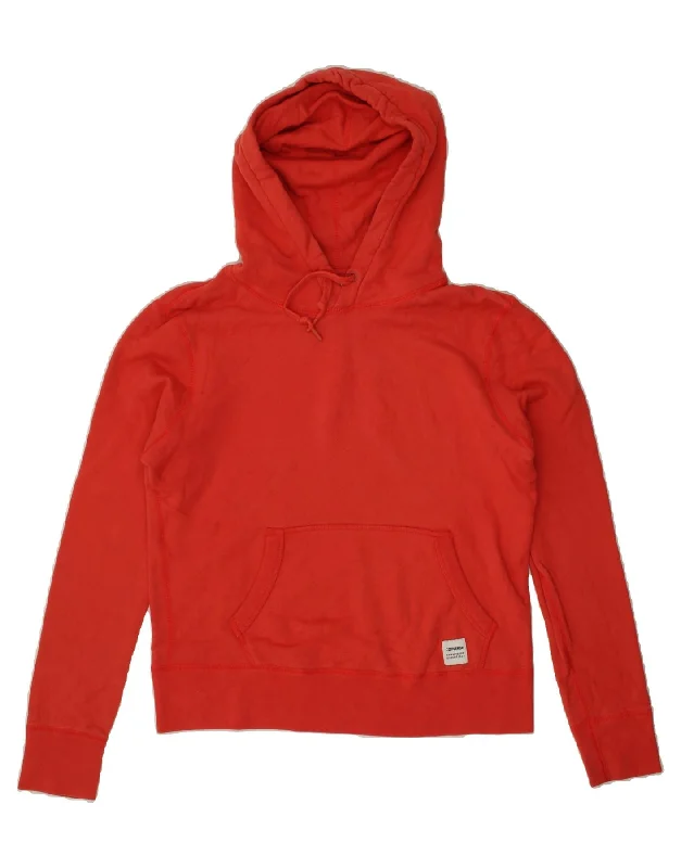CONVERSE Womens Hoodie Jumper UK 14 Large Red Cotton Hoodie with Illustration Artistic Creative