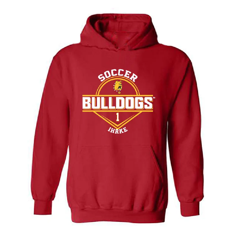 Ferris State - NCAA Women's Soccer : Korinne Ihrke - Classic Fashion Shersey Hooded Sweatshirt Hoodie with Button Placket Classic Preppy