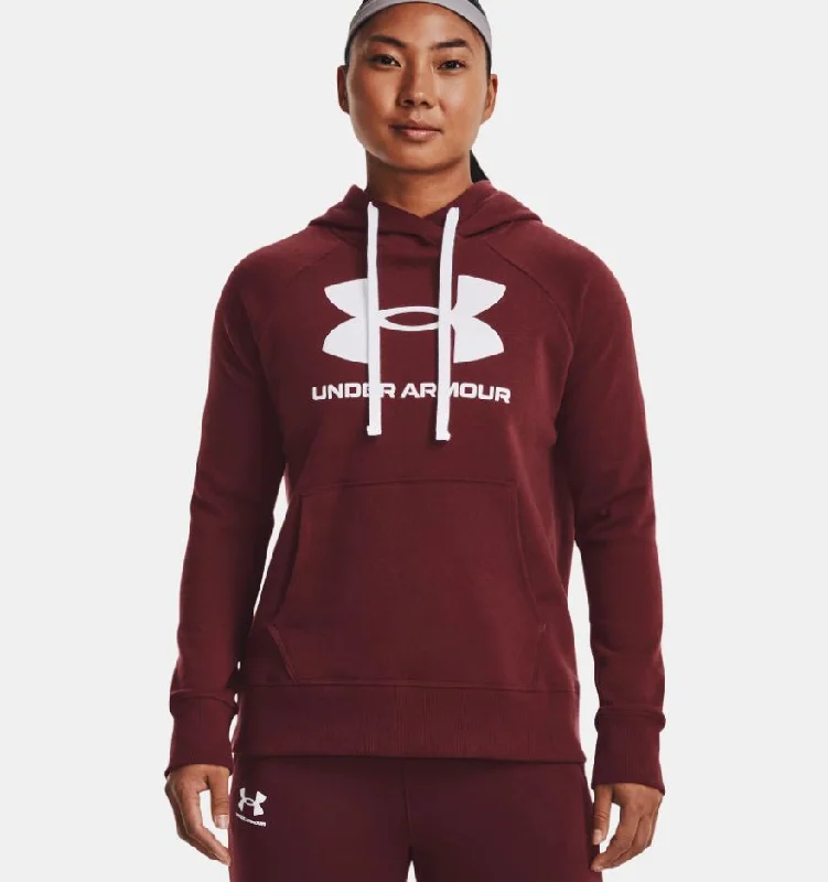 Under Armour Womens Rival Fleece Hoodie Sweatshirt Hoodie with Button Placket Classic Preppy