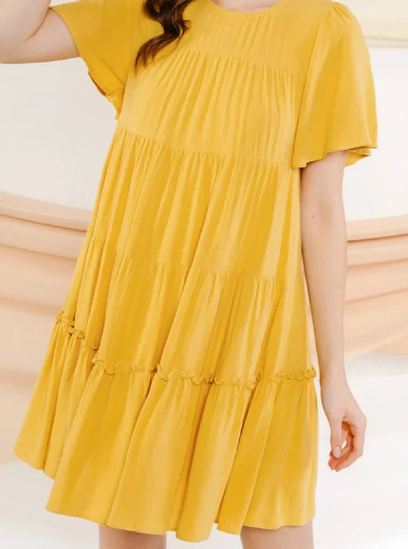 Mini Dress Sunshine Yellow Cozy Knit Mini Dress