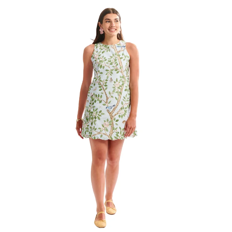 Quinn Mini Dress, Blue Elsie's Garden Stylish Ribbed Mini Dress