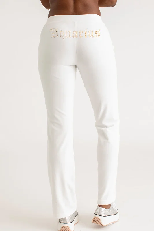 Aquarius Big Bling Velour Track Pants High-Waist Yoga Pants