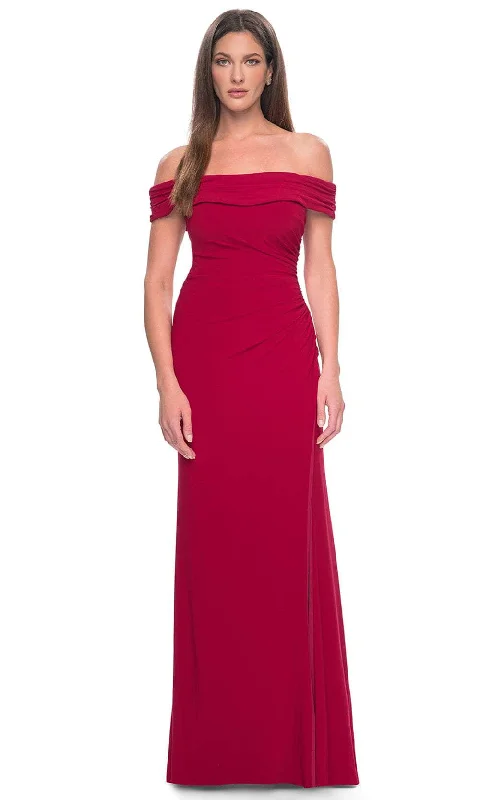 La Femme 31086 - Fitted Off-Shoulder Evening Dress Tunics Gym athletic