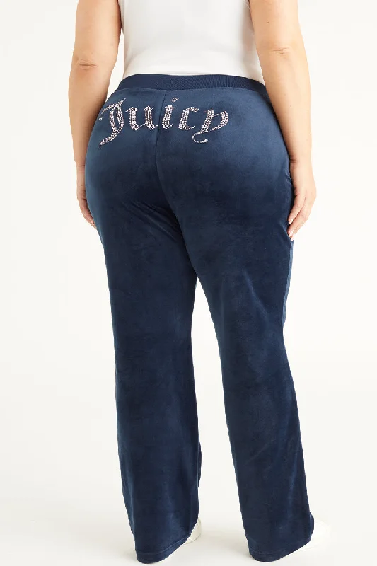 Plus-Size OG Big Bling Velour Track Pants Soft Wool Pants