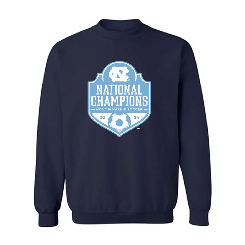 UNC - NCAA Women's Soccer : Ella Smith - National Champs Crewneck Sweatshirt Hoodie with Hem Raw Edge Edgy Unfinished