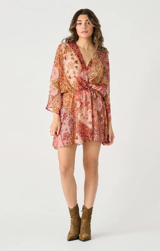 Dex Wrap Mini Dress Elegant Floral-Print Mini Dress