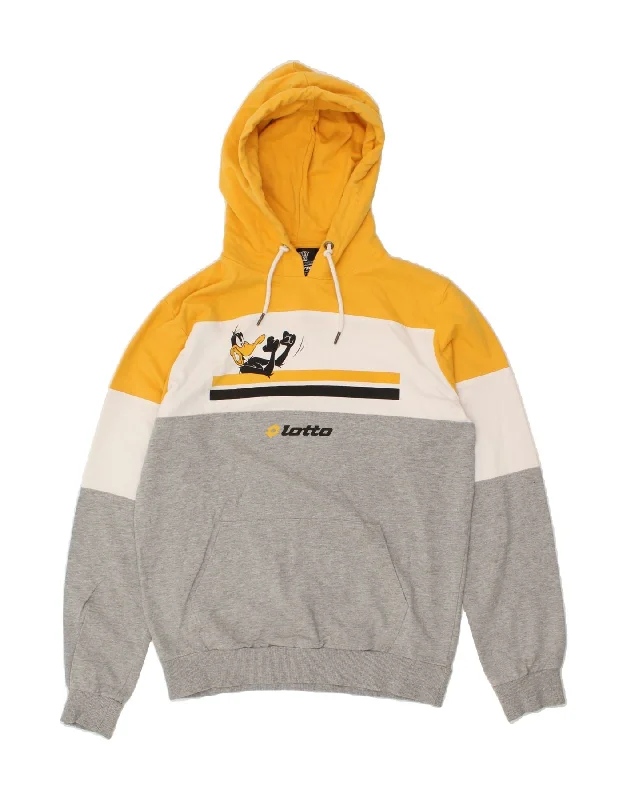 LOTTO Womens Graphic Hoodie Jumper UK 14 Medium Multicoloured Colourblock Hoodie with Contrast Stitching Detailed Premium