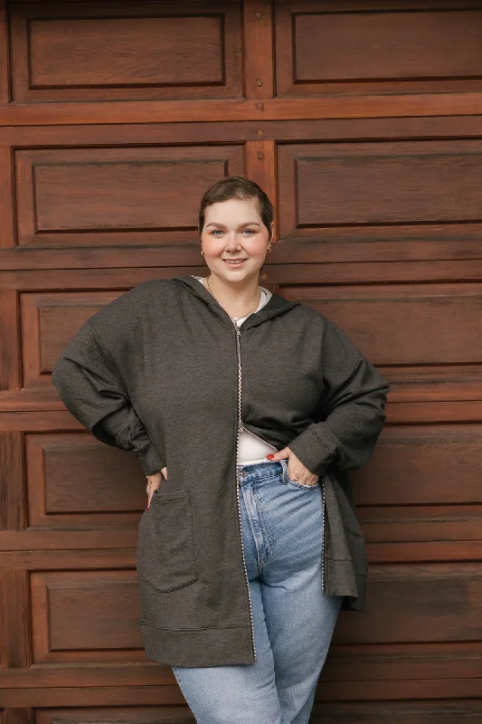 Avery Hoodie in Charcoal Mix Hoodie with Reflective Safety Nightwear