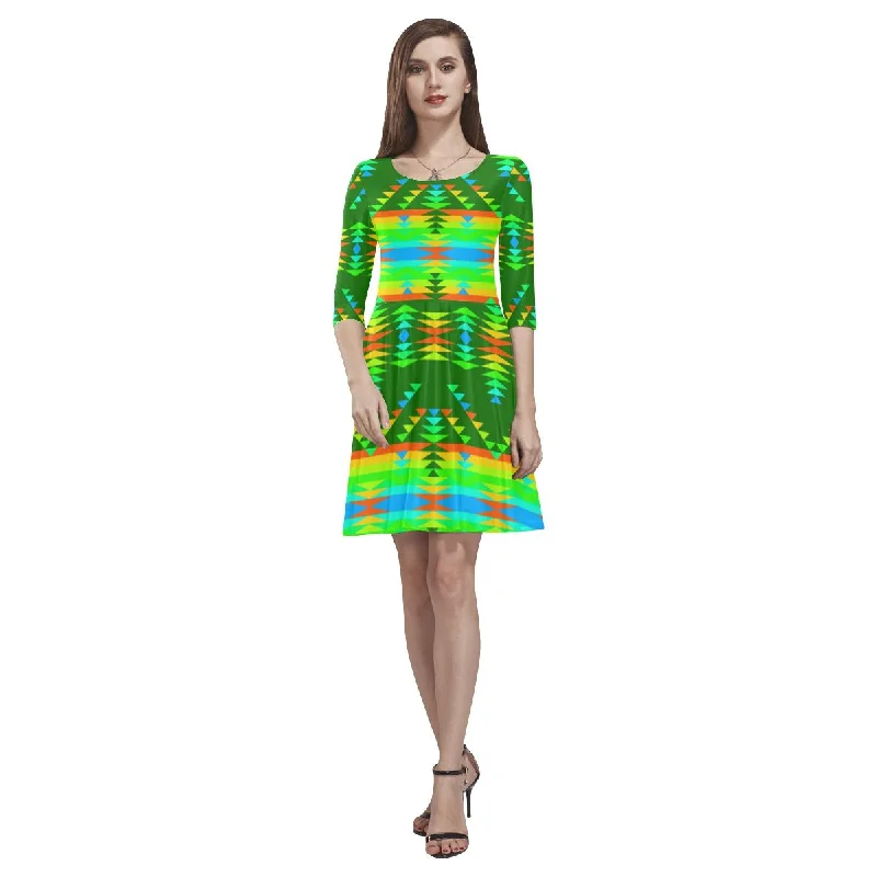 Visions of Peaceful Fall Tethys Half-Sleeve Skater Dress Tunics Top rated