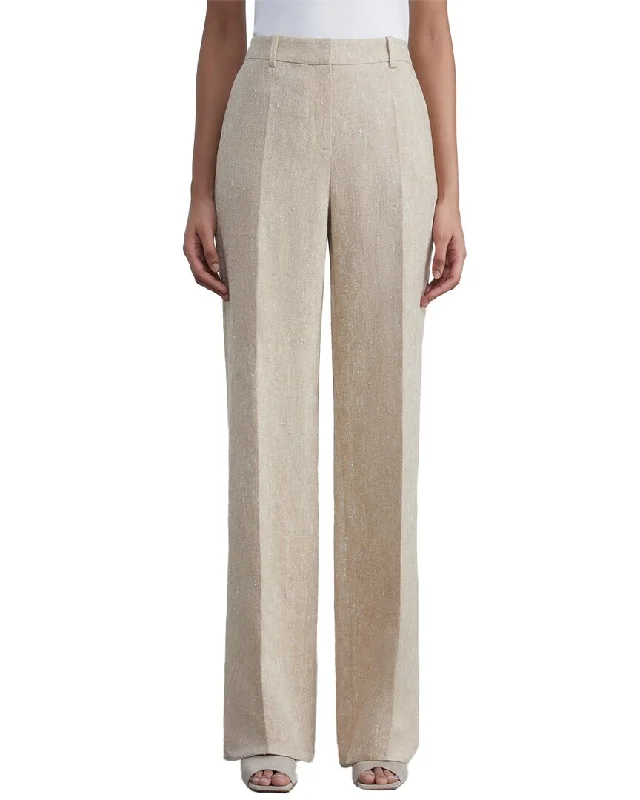 Lafayette 148 New York Gates Full Leg Linen & Silk-Blend Pant Comfortable Cargo Pants