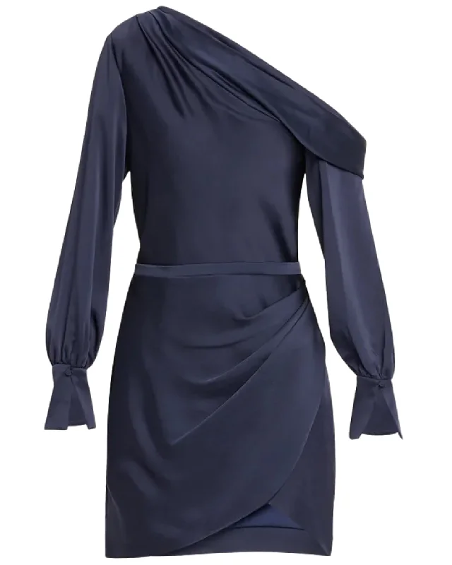 Midnight Single Shoulder Cameron Mini Dress Casual High-Waist Mini Dress