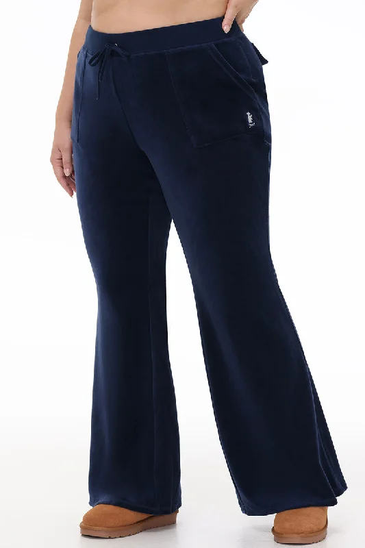 Plus-Size Hollywood Scottie Snap Pocket Cotton Velour Track Pants Comfortable Jogging Pants