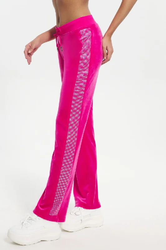 Ombre Bling Velour Track Pants Comfy Cargo Trousers