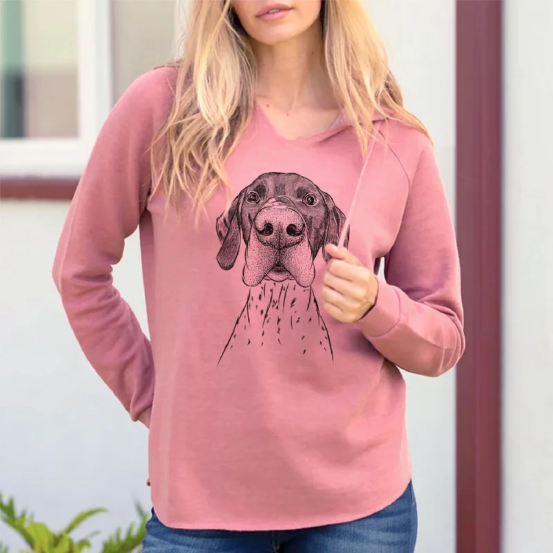 Booze the German Shorthaired Pointer - Cali Wave Hooded Sweatshirt Hoodie with Typography Text Message