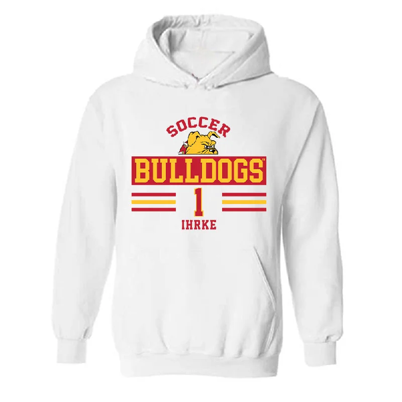 Ferris State - NCAA Women's Soccer : Korinne Ihrke - Classic Fashion Shersey Hooded Sweatshirt Hoodie with High Neck Warm Protective