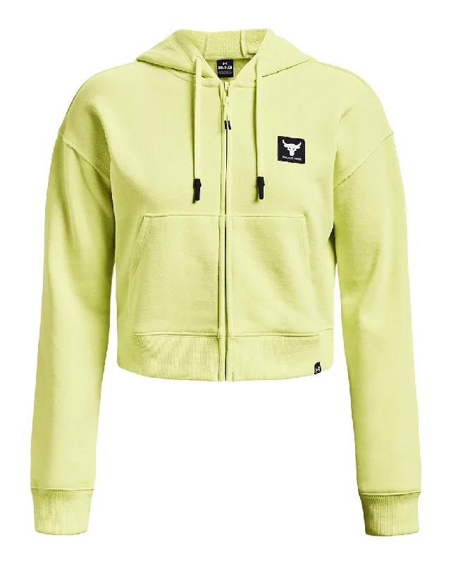 Under Armour Womens Project Rock Terry Full Zip Hoodie Hoodie with Double Zipper Versatile Adjustable