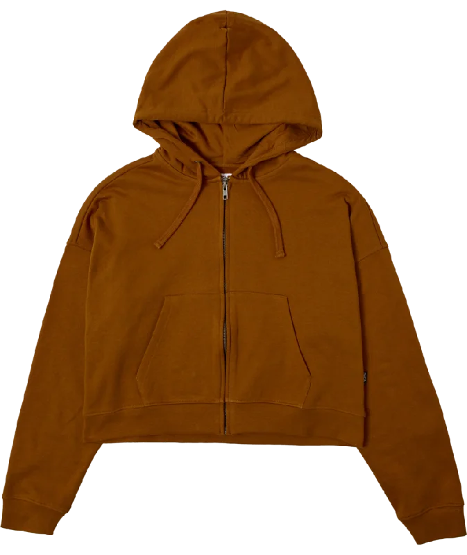 RVCA Womens Court Zip-Up Hoodie Sweatshirt Hoodie with Stripes Bold Sporty