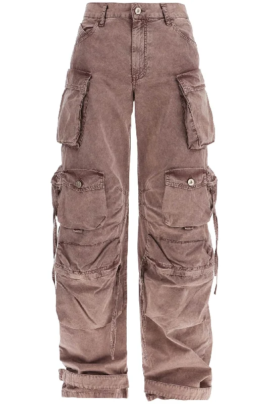 high-waisted wide-leg cargo pants washed mauve 250WCP00084DDC098AA WASHED MAUVE Cozy Knit Pants