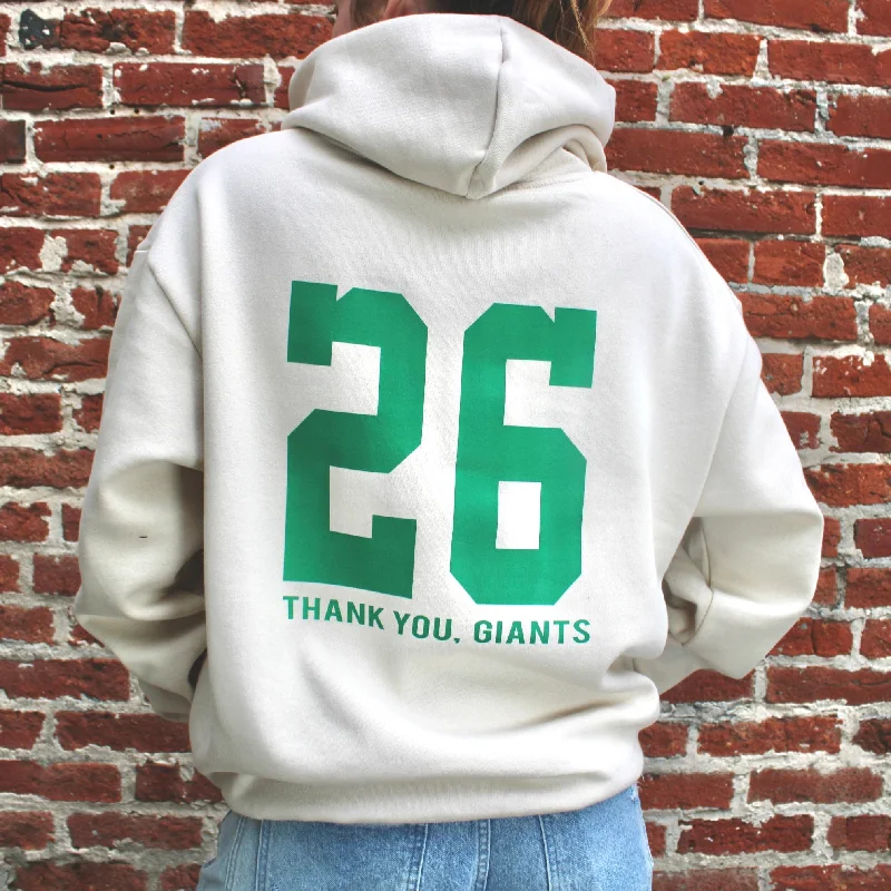 Thank You, Giants Hooded Sweatshirt Hoodie with Crew Neck Simple Timeless