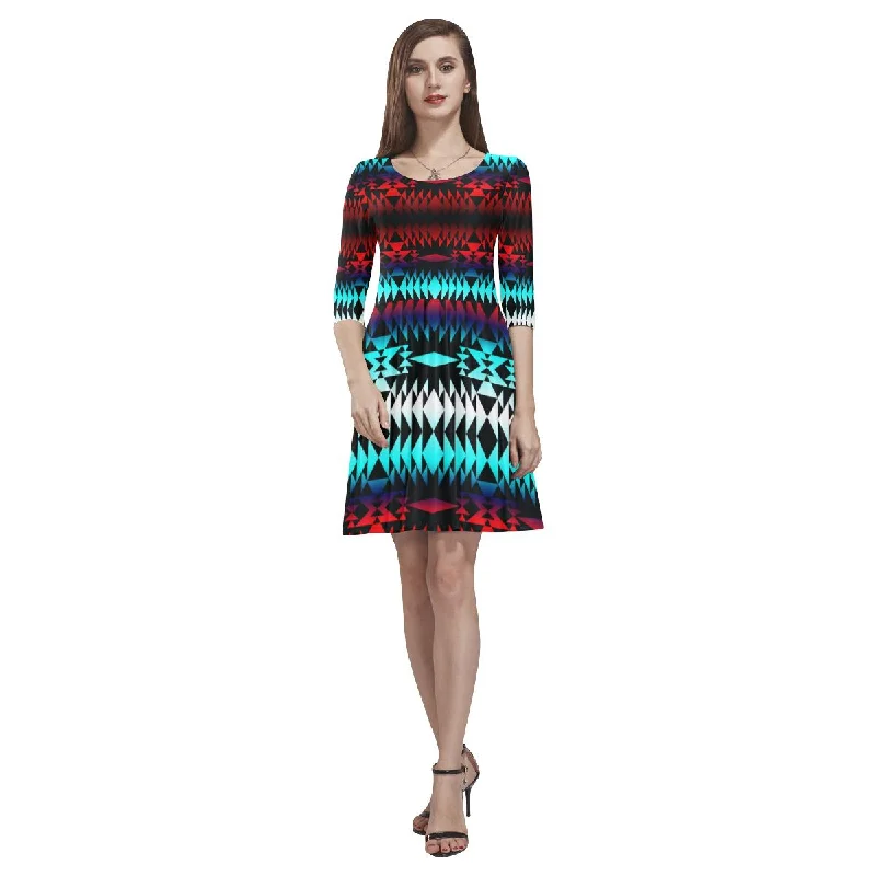 In Between Two Worlds Tethys Half-Sleeve Skater Dress A-Line Day Work