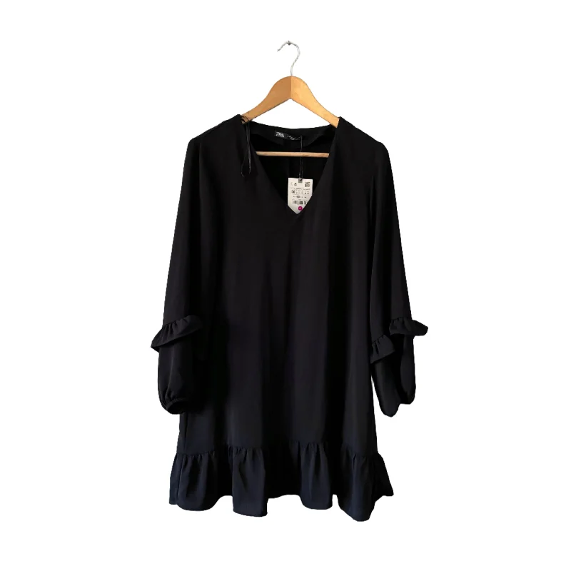 Zara / Black mini dress / tunic / M Stylish Sweetheart Neck Mini Dress