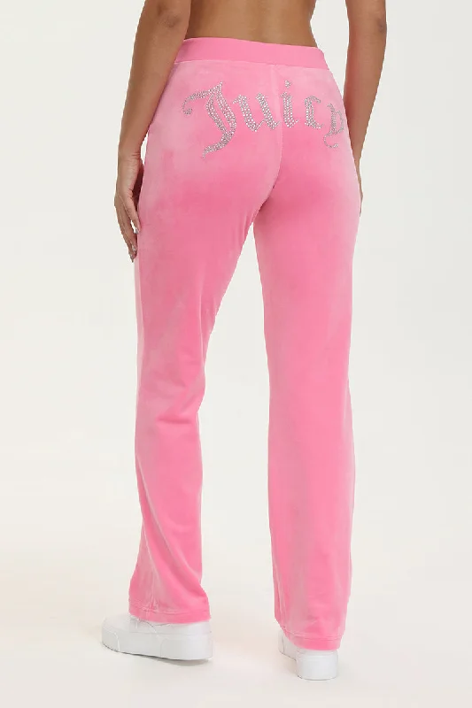 OG Big Bling Velour Track Pants Classic Flared Pants
