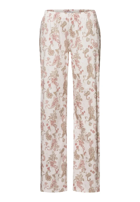 Loungy Nights Cotton Knit Pajama Pants | Rose Paisley 76492-2869 Classic Cropped Pants
