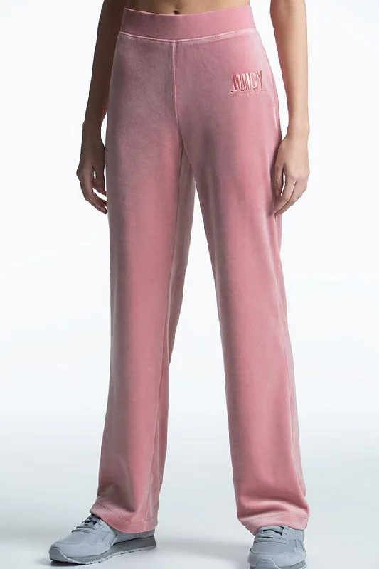 Classic Velour Track Pants Modern Stretch Trousers