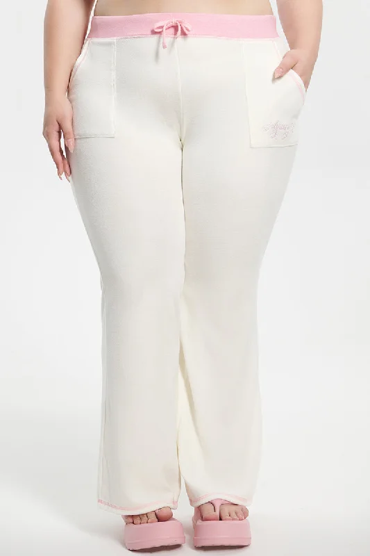 Plus-Size Sweetheart Cotton Velour Track Pants Soft Stretch Pants
