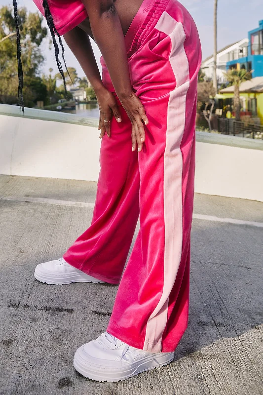 Double Waistband Velour Track Pant Formal Slim Pants