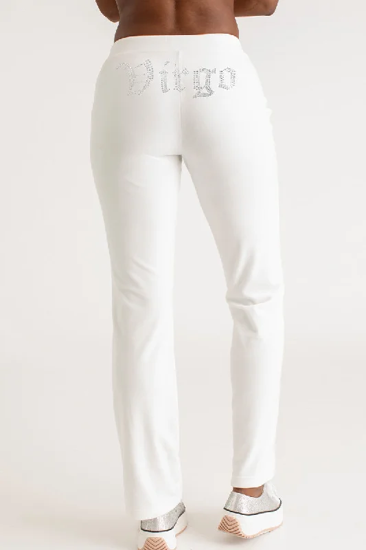 Virgo Big Bling Velour Track Pants Casual Plaid Pants