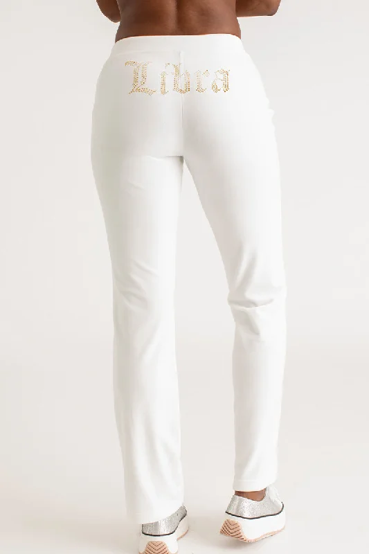 Libra Big Bling Velour Track Pants Sleek Black Pants