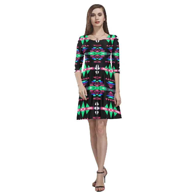 River Trail Journey Tethys Half-Sleeve Skater Dress Crew Neckline Sporty
