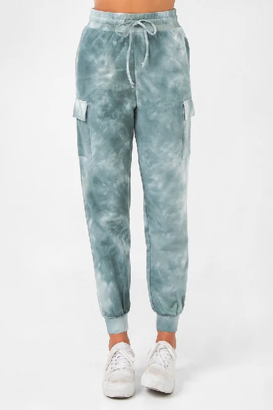 A Tie Dye Cargo Jogger Pant Classic Stretch Pants