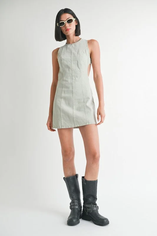 BODYCON MINI DRESS WITH BACK CUTOUT Classic Shift Mini Dress