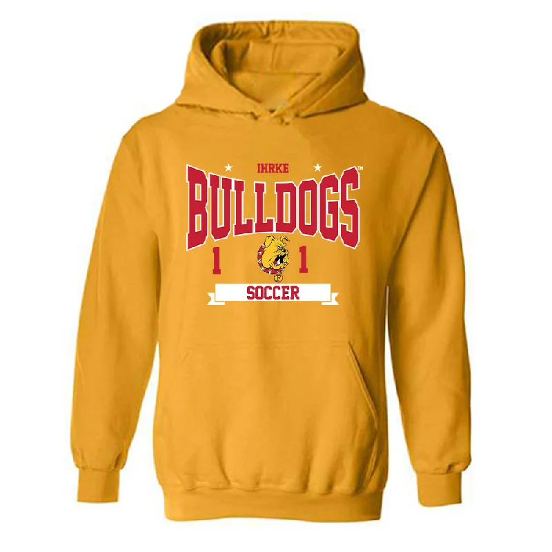 Ferris State - NCAA Women's Soccer : Korinne Ihrke - Classic Shersey Hooded Sweatshirt Hoodie with Elastic Cuffs Stretchable Comfortable