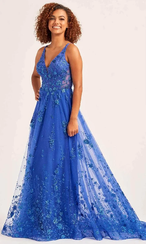 Ellie Wilde EW35105 - Sequin Floral Evening Dress Tunics Modern contemporary
