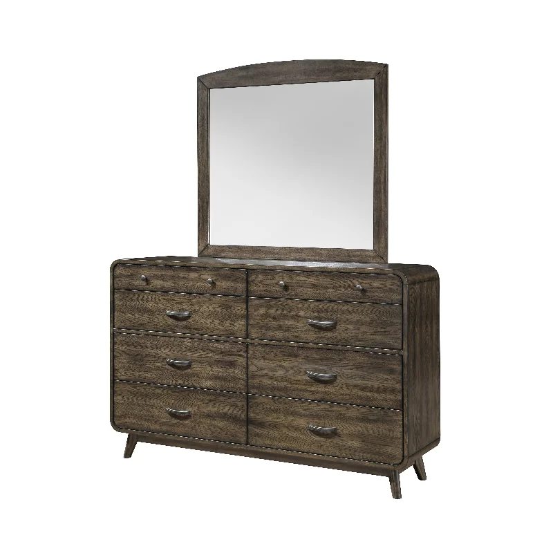 Rex - Dresser & Mirror - Brown Tunics Sophisticated sleek