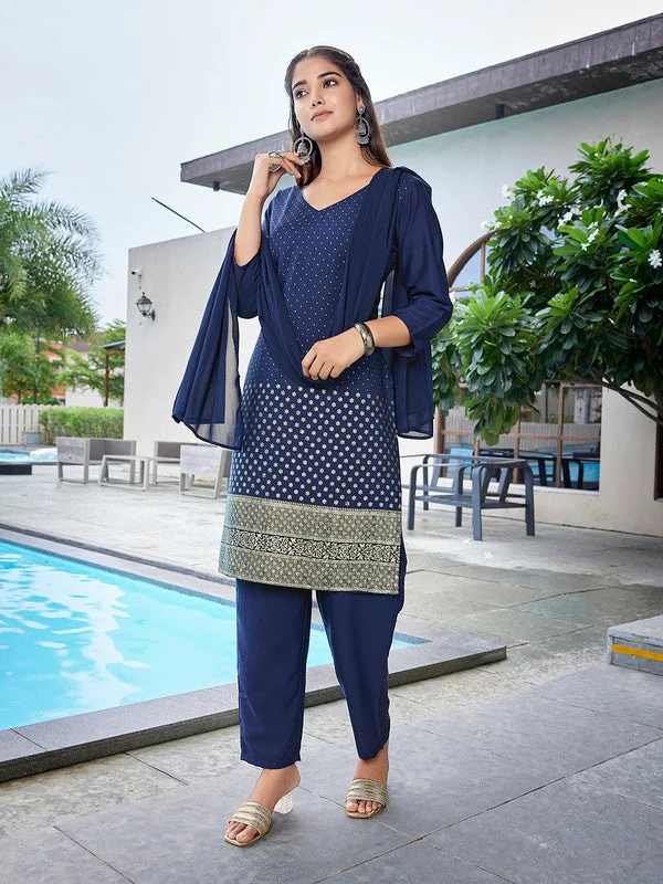 Women's Viscose Solid Flared Kurta Pant With Dupatta - Malishka Export Casual Track Pants