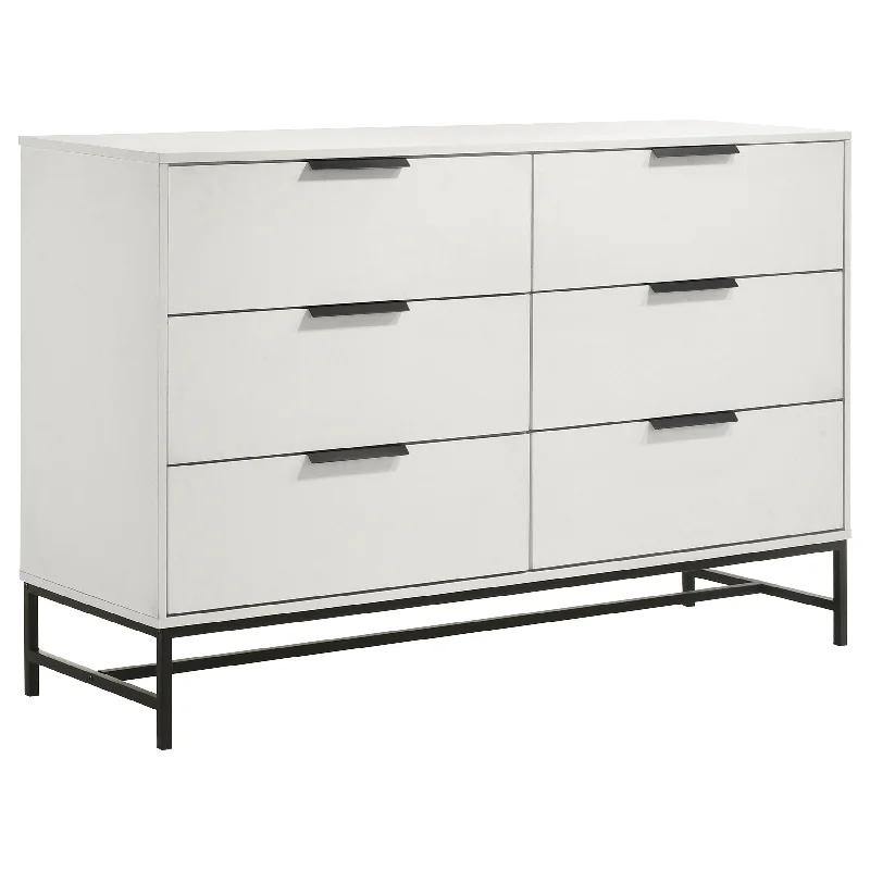 Sonora - 6-Drawer Bedroom Dresser - White Tunics Cozy comfortable