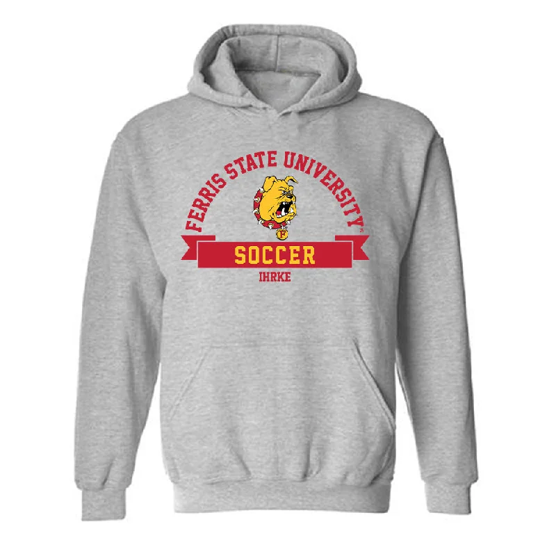 Ferris State - NCAA Women's Soccer : Korinne Ihrke - Classic Fashion Shersey Hooded Sweatshirt Hoodie with Bell Sleeves Flared Feminine Ferris State - NCAA Women's Soccer : Korinne Ihrke - Classic Fashion Shersey Hooded Sweatshirt Hoodie with Bell Sleeves Flared Feminine
