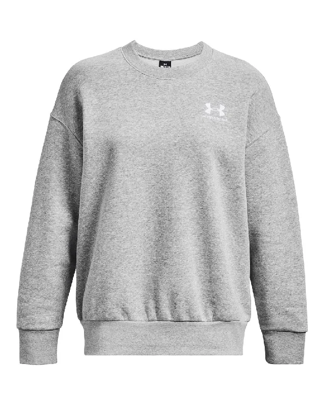 Under Armour Womens Essential Fleece Oversized Crewneck Sweatshirt Hoodie with Set-In Sleeves Structured Classic