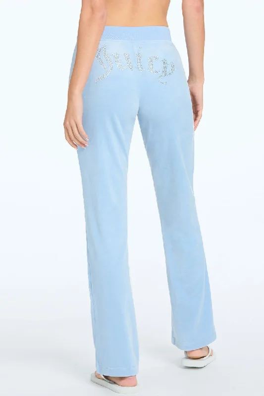 OG Big Bling Velour Track Pants Classic Straight Pants