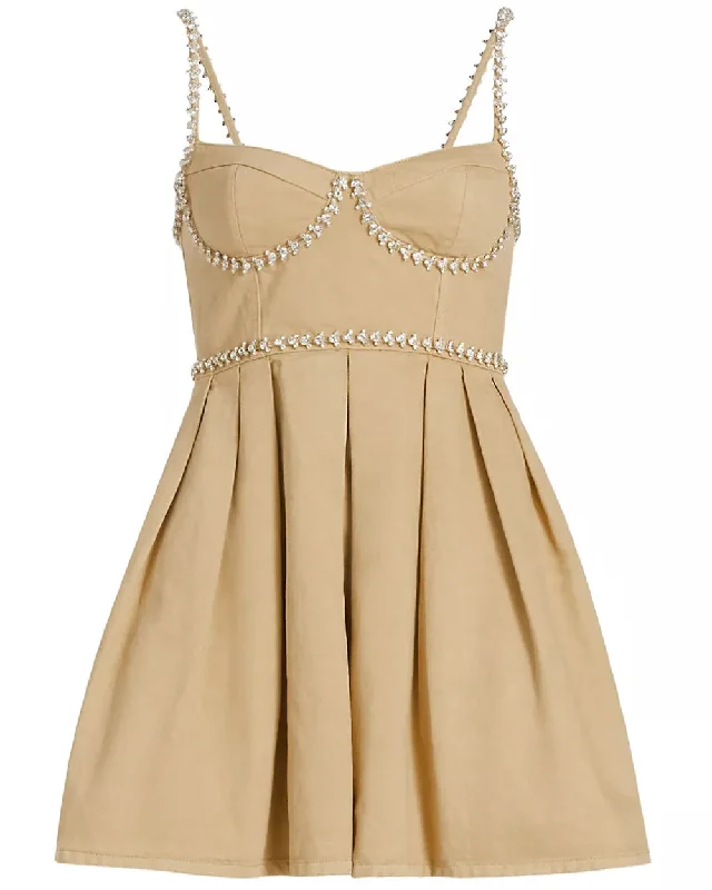 Beige Diamante Mini Dress Trendy Tie-Dye Mini Dress