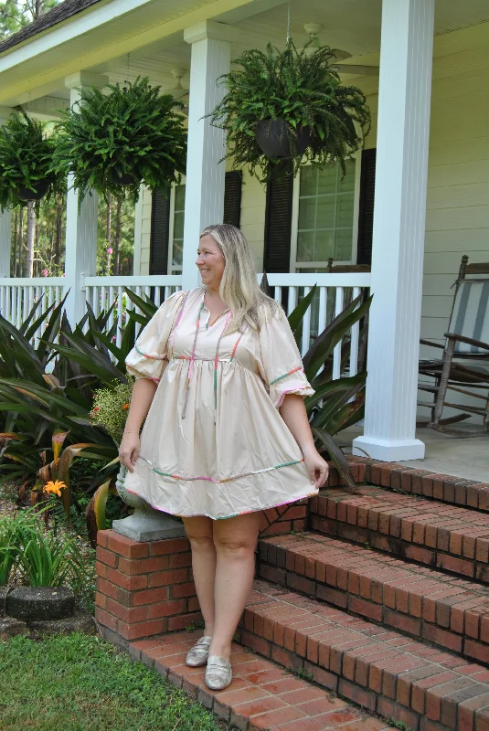 Swept Away Mini Dress Chic Mini Dress with V-Neck