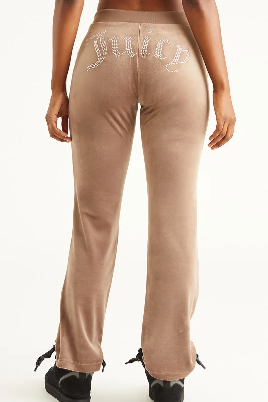 OG Big Bling Velour Track Pants Modern Stretch Trousers